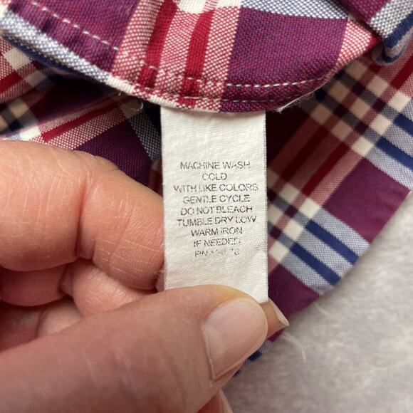 Vineyard Vines Patriotic Shirt Mens M Red Blue Plaid Collegiate Fit Long Sleeve - Picture 5 of 7